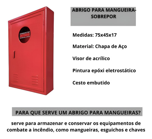 Kit Hidrante Completo 75x45x17 Com 1 Mangueira Tipo 1 15mt