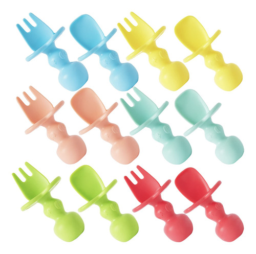 Paquete De 12 Utensilios Para Bebes, Cucharas De Silicona Pa