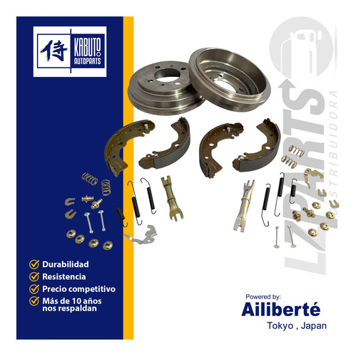 Kit 2 Tambores 4 Balatas Y 2 Herrajes Tsuru 1994 - 2017 1.6l