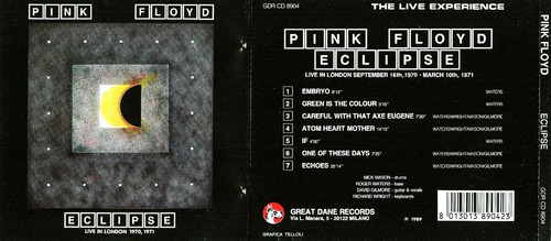 Pink Floyd Cd Eclipse London 71 Consola Nuevo Cerrado /envio