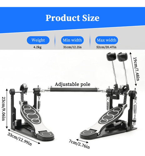 Pedal De Bombo Doble Marca Sin Especificar Modelo Sin Especi