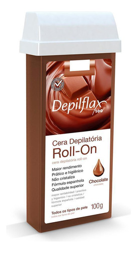 Depilflax - 02 Refil Cera Roll On Chocolate 100g