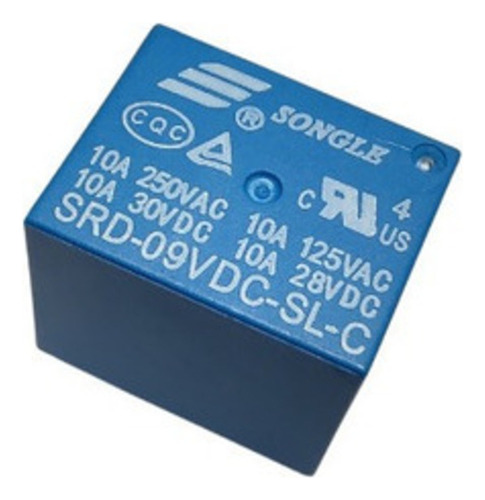 Relevador Relay De 9v 10a Songle 5 Pines, 20 Piezas