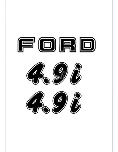 Kit Emblema Adesivo Ford F1000 4.9i Em Preto F10004