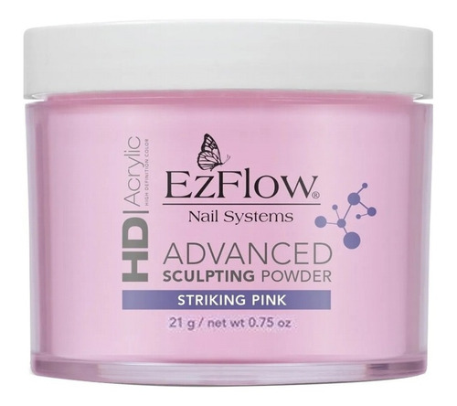 Polimero Polvo Acrilico Uñas Hd Ezflow Striking Pink 21 G