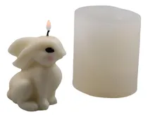 Comprar Molde De Silicona Conejo 3d Sentado Para Vela Jabon Resina 