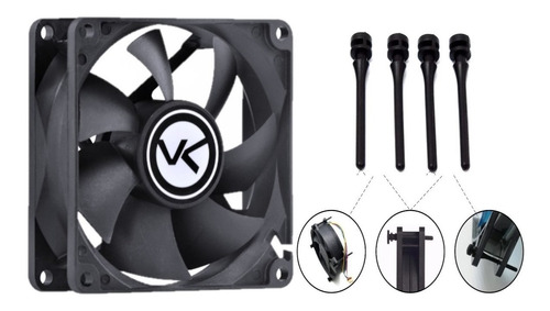 Fan P/ Gabinete 120mm Preto - Cf120 - C/ 4 Fixador De 41 Mm