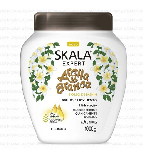 Crema Skala Argila Branca X 1kg. Perfumeria Ricky.