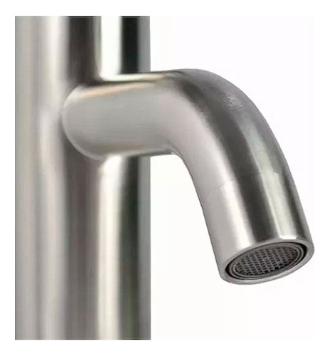 Griferia Baño Canilla Ah Home Acero Inoxidable Mesada Ah13 Acabado Cepillado Color Gris