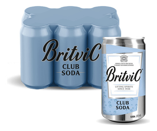 Refrigerante Club Soda Britvic 220ml (6 Latas) Kit Soda