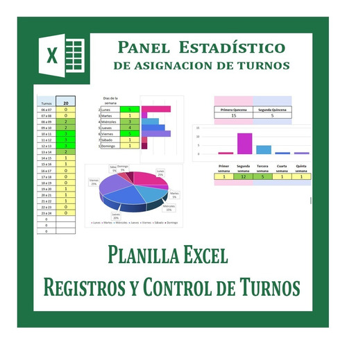 Control Y Registros De Turnos Planilla Excel, Orden Total!!