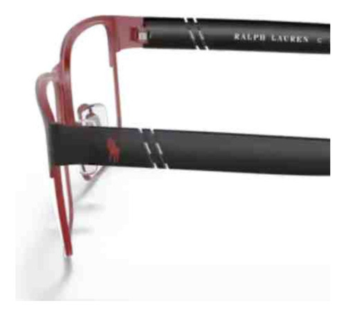 Armação De Grau Polo Ralph Lauren Preto 0ph1175 9191 56 Cor Preto Com Detalhe Em Vermelho