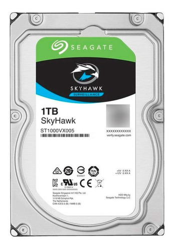 HD Seagate Surveillance SkyHawk 1TB SATA 64MB 3.5 5900rpm Cor Prateado