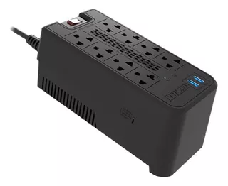 Estabilizador Forza Fvr-1222usb 1200va/600w, 8 Tomas + 2 Usb