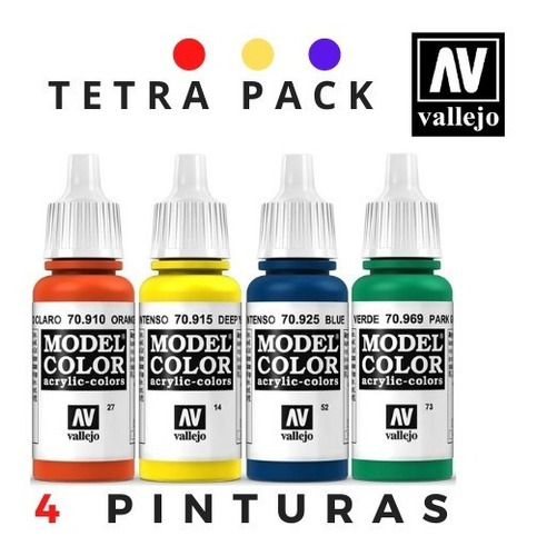 Pintura Acrílica Vallejo - Tetra Pack  (4 Unidades)