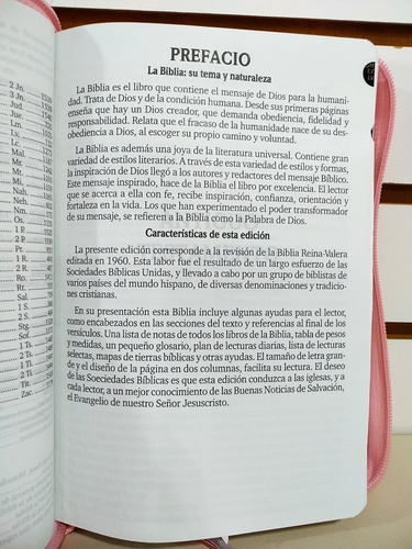 Biblia Rvr1960 Let Grande Imit Piel Rosa Claro Cierre/índice