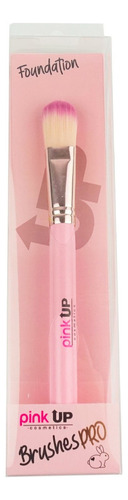 Pink Up, Brocha Plana Para Maquillaje Liquido, Cerdas Suaves Color Rosa claro