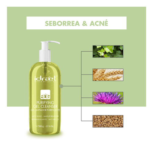 Idraet Purifying Gel Limpiador Purificante Cleanser 500ml