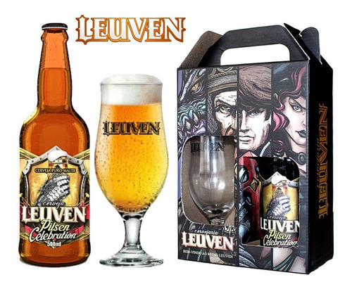 Kit Presente Cerveja  Leuven Pilsen Celebration /taça Leuven