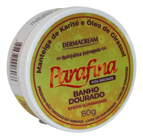 Parafina Pós Bronze Pele Iluminada Hidratada Dermacream 80g