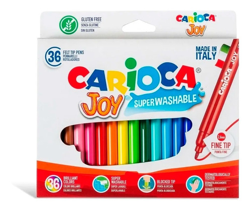 Marcadores Carioca® Joy  X 36 Colores Design Italy 40616