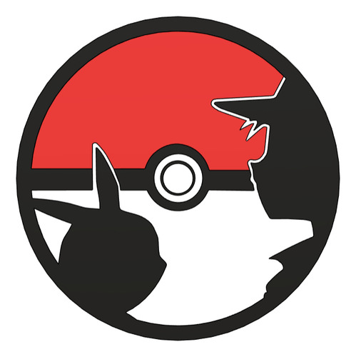 Lampara Velador Led 3d Pokemon Go Casatridimensional Negro Blanco