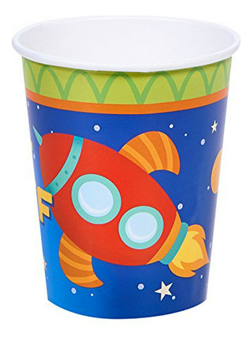 Vasos De Papel Temática Espacial - 8 Unidades