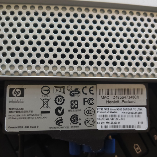 Ordenador Hp Thin Client Hstnc-006-tc 2gb Ram Atom N280 Usad (Usado)
