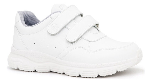 Zapatilla De Cuero Escolar Pariss Ja24-cg822 Blanco