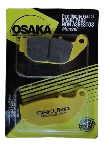 Balatas Traseras Honda Cb150 Invicta Osaka Psb051 71-084