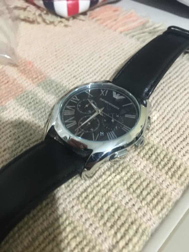 Relógio Empório Armani Ar1700 Original Silver Couro