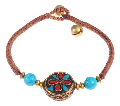 Pulsera Tejida Ajustable De Nepal Hecha A Mano, Estilo Nacio