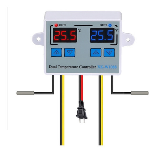 Controlador De Temperatura Duplo Digital Led Cel 110-220v