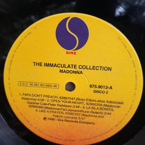 Imagem 6 de 8 de Vinil Lp Madonna The Immaculate Collection Excelente