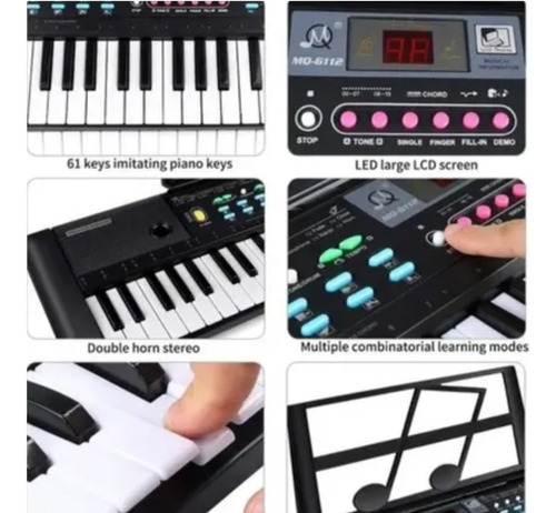 Imagen 3 de 3 de Organeta Mq-809 Teclado Para Niños Juguete Pia Nuevo