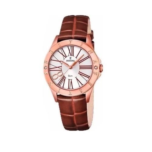 Reloj Festina Mujer Numeros Romanos Cuero F16930.3