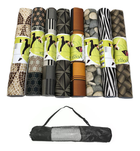 Colchoneta Yoga Mat Estampada + Bolsa Transportar 173x61x3mm