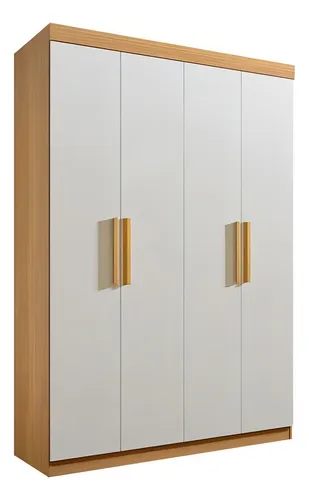 comprar Guarda Roupa Solteiro Colibri 4 Pt Cinamomo Off Mdf D'doro Cor Cinamomo\u002Foff White