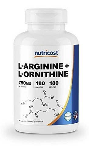 Nutricost L-arginina L-ornitina 750 Mg;