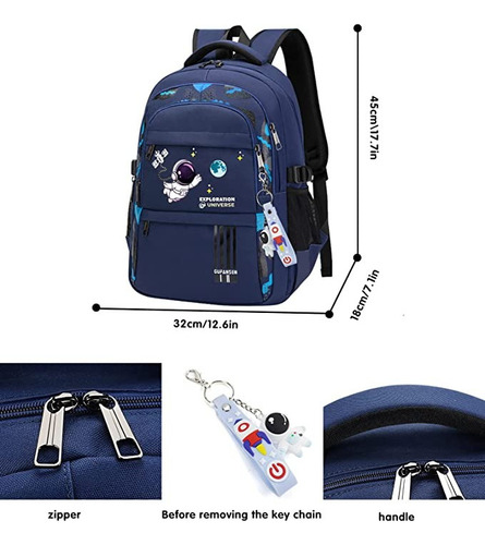 Set 5 Mochila Astronauta For Niños Y Adolescentes, Bolsa Escolar De Gran Capacidad For Niños, Primaria Y Mediaresistente Al Agualapicera Tote Lon