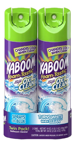 Limpiador De Baño Kaboom Foam Oxi Clean Pack 2 1076g 