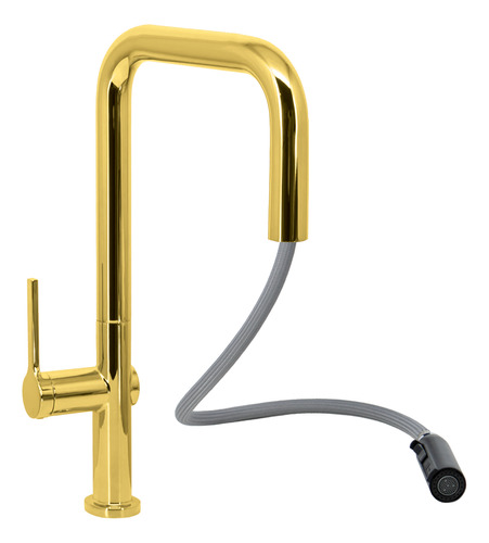 Torneira Gourmet Monocomando Extensível Doha Gold Dourado