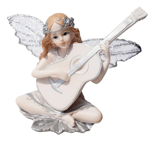 Estatua De Ángel Con Forma De Guitarra, Adorno De Mesa,