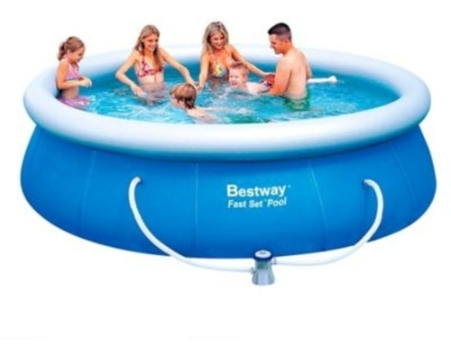 Piscina Borde Inflable Redonda 305x76cm Con Bomba De Filtro