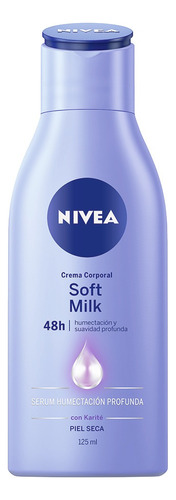  Crema humectante para cuerpo Nivea Soft Milk en botella 125mL