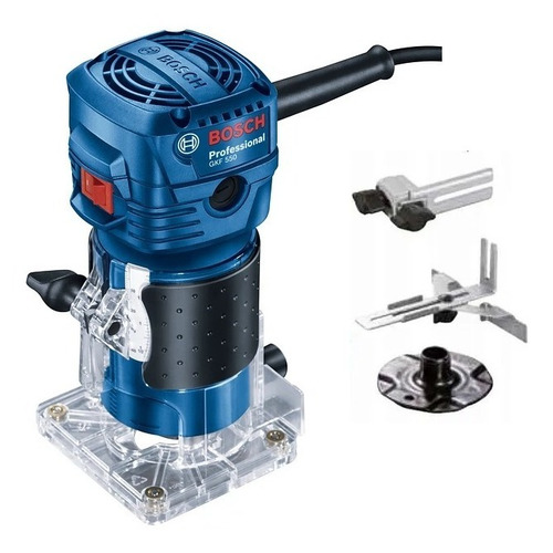 Fresadora Bosch Gkf 550 Professional 33.000 Rpm Color Azul