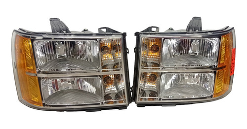 Faros Delanteros Gmc Sierra C/ Bombillos Izq Y Der 07-13 Par