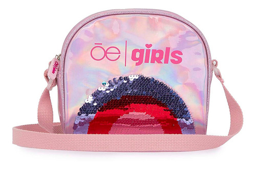 Bolsa Crossbody Cloe Girls Holográfica Para Niña Color Rosa