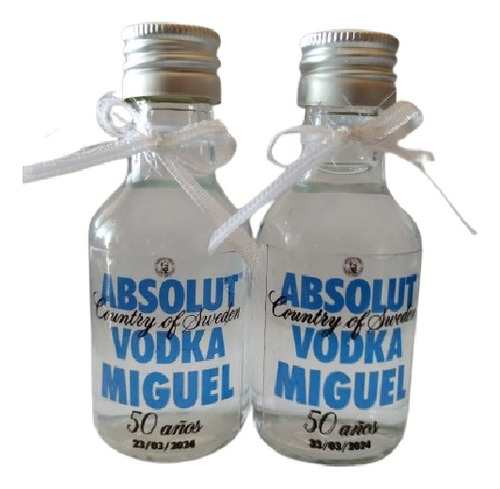 Souvenir Botellita Mini Personalizada Tipo Fernet Vodka X 40
