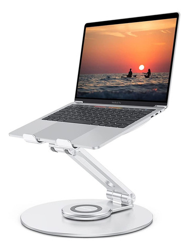 Soporte Para Computadora Portatil, Giratorio 360º - Plateado